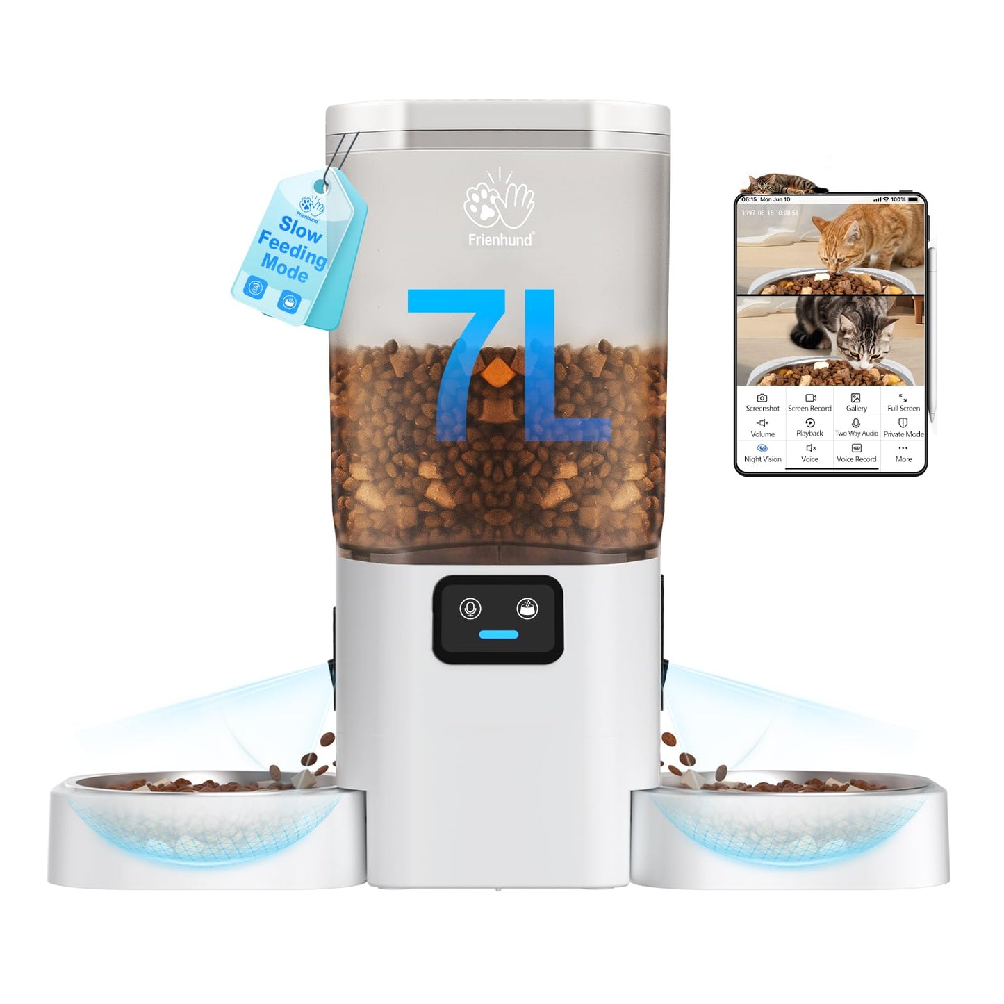 Frienhund Automatic Cat Feeder: Automatic Dog Feeder-7L Auto Cat Food Dispenser