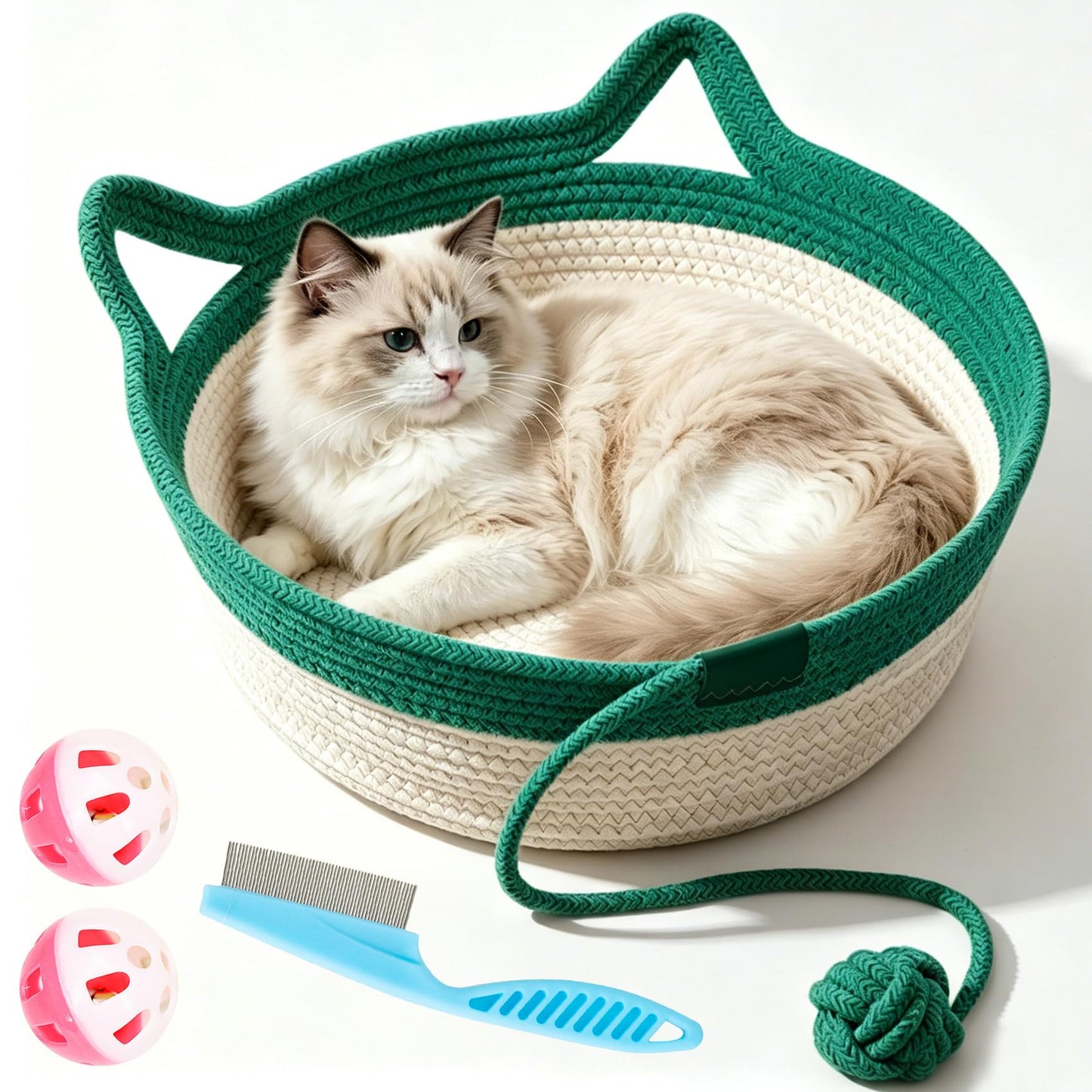 Handwoven Cat Basket Bed with Cozy Indoor Design