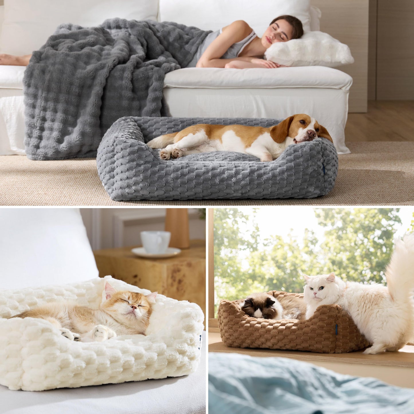 Fluffy Washable Dog Bed for Small & Medium Dogs