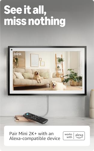 Blink Mini 2K+ (newest model) – Plug-in Home & Pet Indoor Security Camera with 2K video resolution, night vision, enhanced audio, motion detection – 2 cameras (Black)