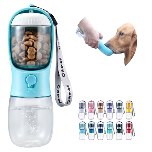 Portable Dog Water Bottle with Food Container & Filter