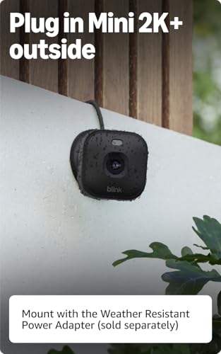 Blink Mini 2K+ (newest model) – Plug-in Home & Pet Indoor Security Camera with 2K video resolution, night vision, enhanced audio, motion detection – 2 cameras (Black)