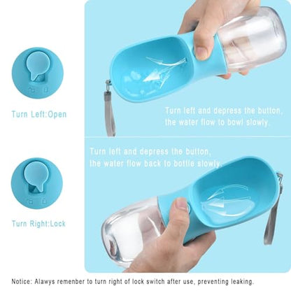 Portable Dog Water Bottle with Food Container & Filter