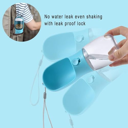 Portable Dog Water Bottle with Food Container & Filter
