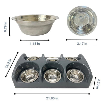 Puppy Feeding System 6 Litter Multiple Dog Bowl Feeder Puppy Feeder Station, Weaning Dish Puppy's Feeding