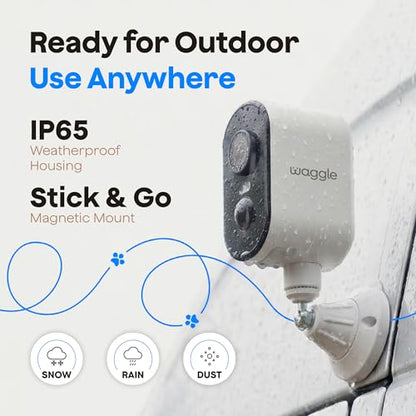 Waggle RV 4G LTE Pet Monitor Lite + 4G Cellular Security Camera - No WiFi? No Problem, Temperature & Humidity Monitor, Real-time Alerts - 2-Way Talk, Night Vision - Supports Verizon, AT&T & T-Mobile