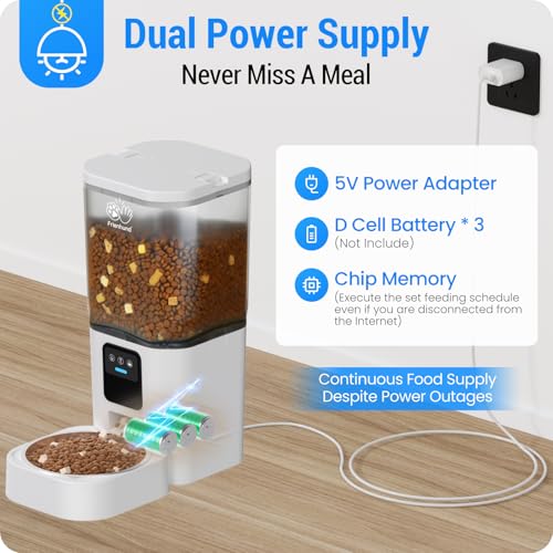 Frienhund Automatic Cat Feeder: Automatic Dog Feeder-7L Auto Cat Food Dispenser