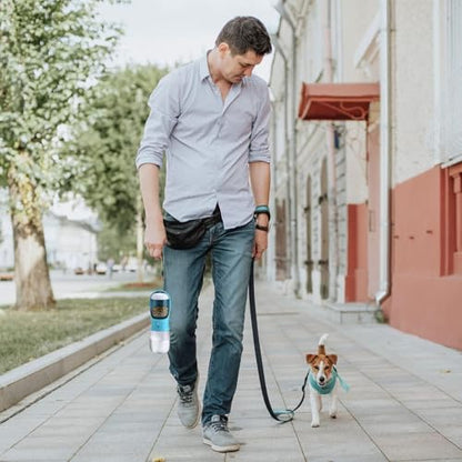 Portable Dog Water Bottle with Food Container & Filter