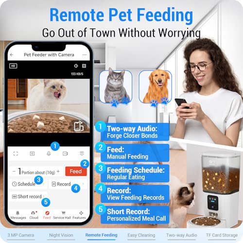 Frienhund Automatic Cat Feeder: Automatic Dog Feeder-7L Auto Cat Food Dispenser