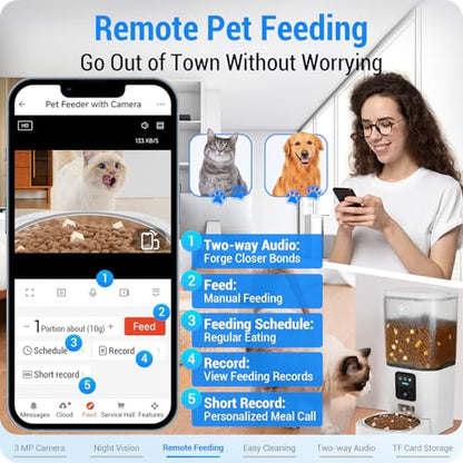 Frienhund Automatic Cat Feeder: Automatic Dog Feeder-7L Auto Cat Food Dispenser