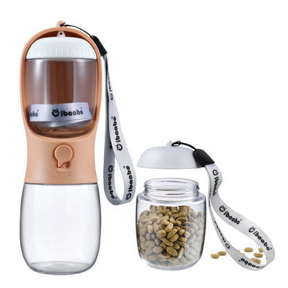 Portable Dog Water Bottle with Food Container & Filter