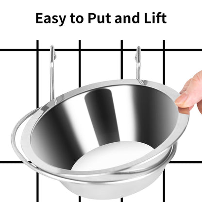 Fri4Free 2PCS Stainless Steel Hanging Kennel Water Bowls