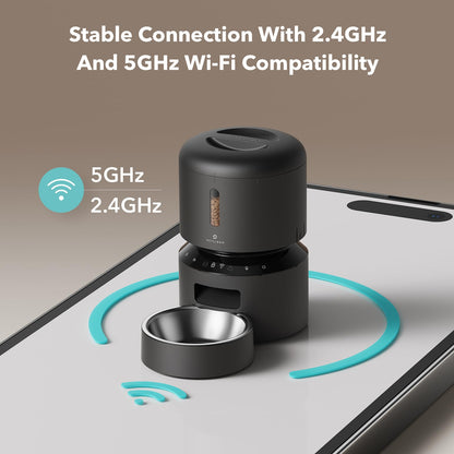 PETLIBRO Automatic Cat Feeder, 5G WiFi Automatic Dog Food Dispenser with Freshness Preservation, 5L Timed Pet Feeder with Low Food Sensor, Up to 10 Meals Per Day