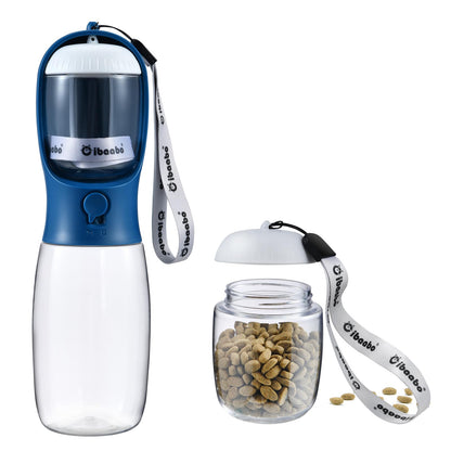 Portable Dog Water Bottle with Food Container & Filter