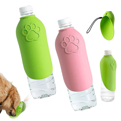 Portable Dog Water Bottle with Foldable Travel Bowl