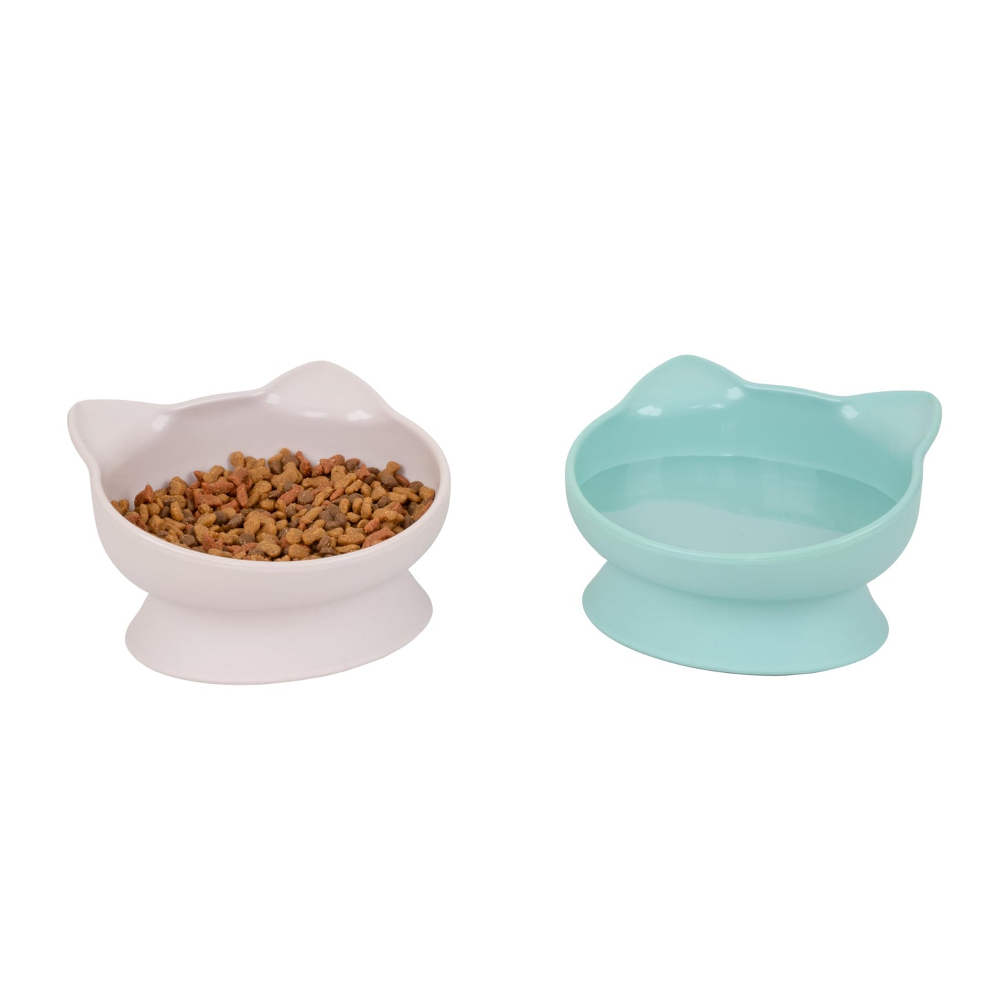 Kitty City Elevated Cat Bowls (Set of 2), Whisker-Friendly Raised Cat Food & Water Dishes, Modern Pedestal Design, Dishwasher Safe