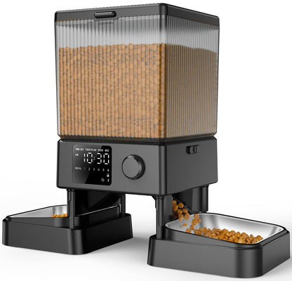 oneisall Automatic Cat Feeder for 2 Cats, Automatic Cat Food Dispenser for 2 Cats Small Pets, 20 Cups/5L