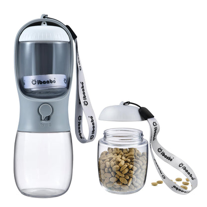 Portable Dog Water Bottle with Food Container & Filter