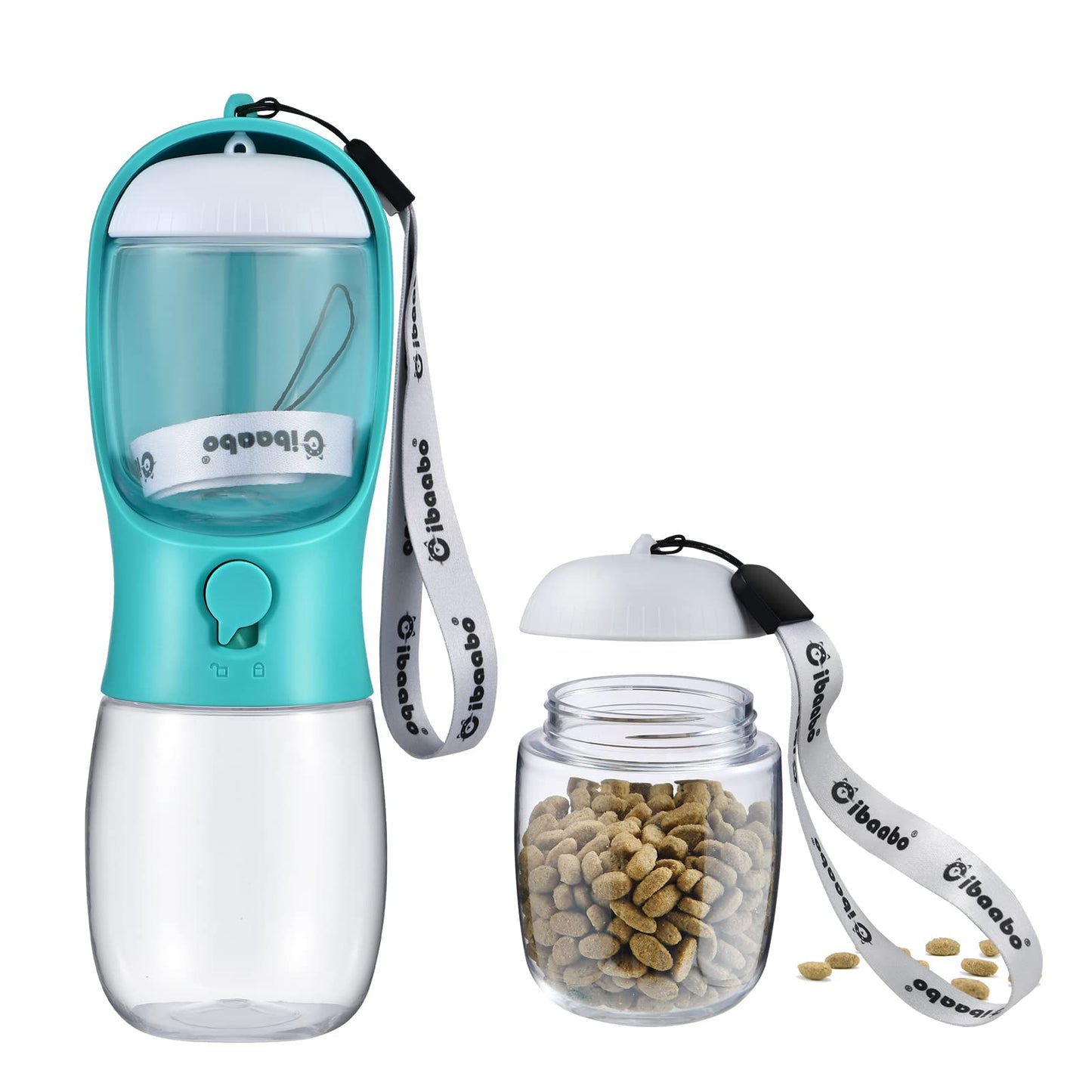 Portable Dog Water Bottle with Food Container & Filter