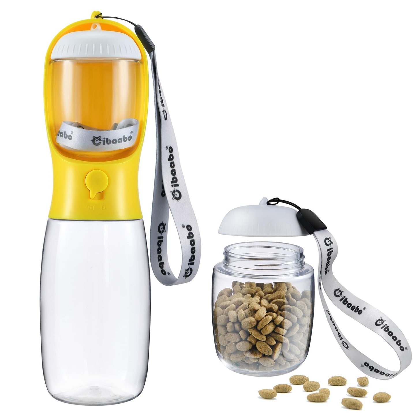 Portable Dog Water Bottle with Food Container & Filter