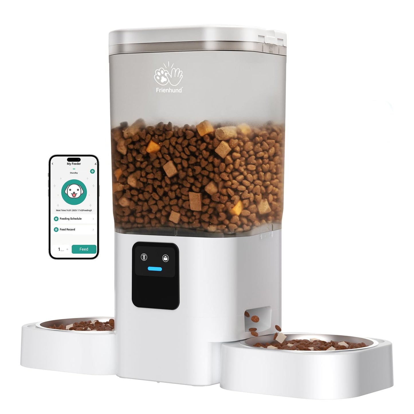Frienhund Automatic Cat Feeder: Automatic Dog Feeder-7L Auto Cat Food Dispenser