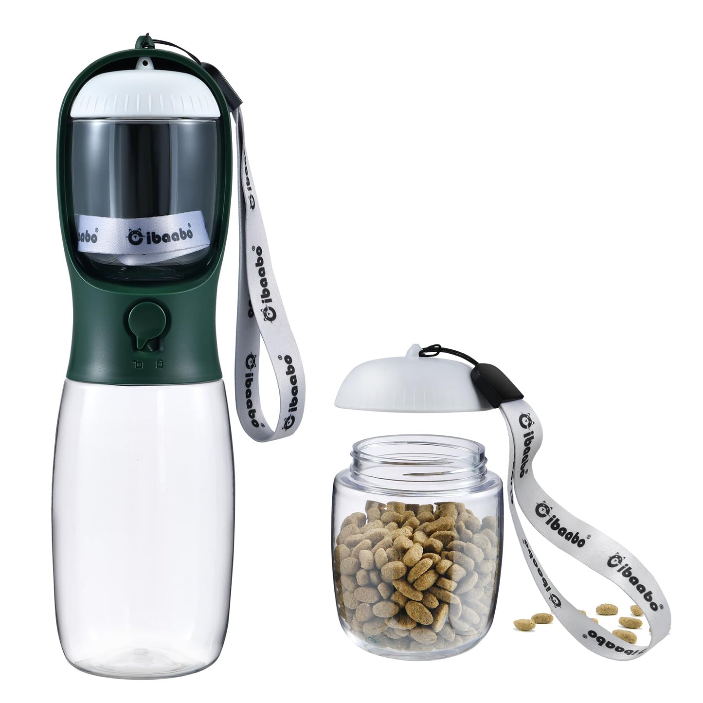 Portable Dog Water Bottle with Food Container & Filter