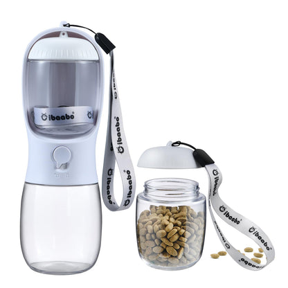 Portable Dog Water Bottle with Food Container & Filter