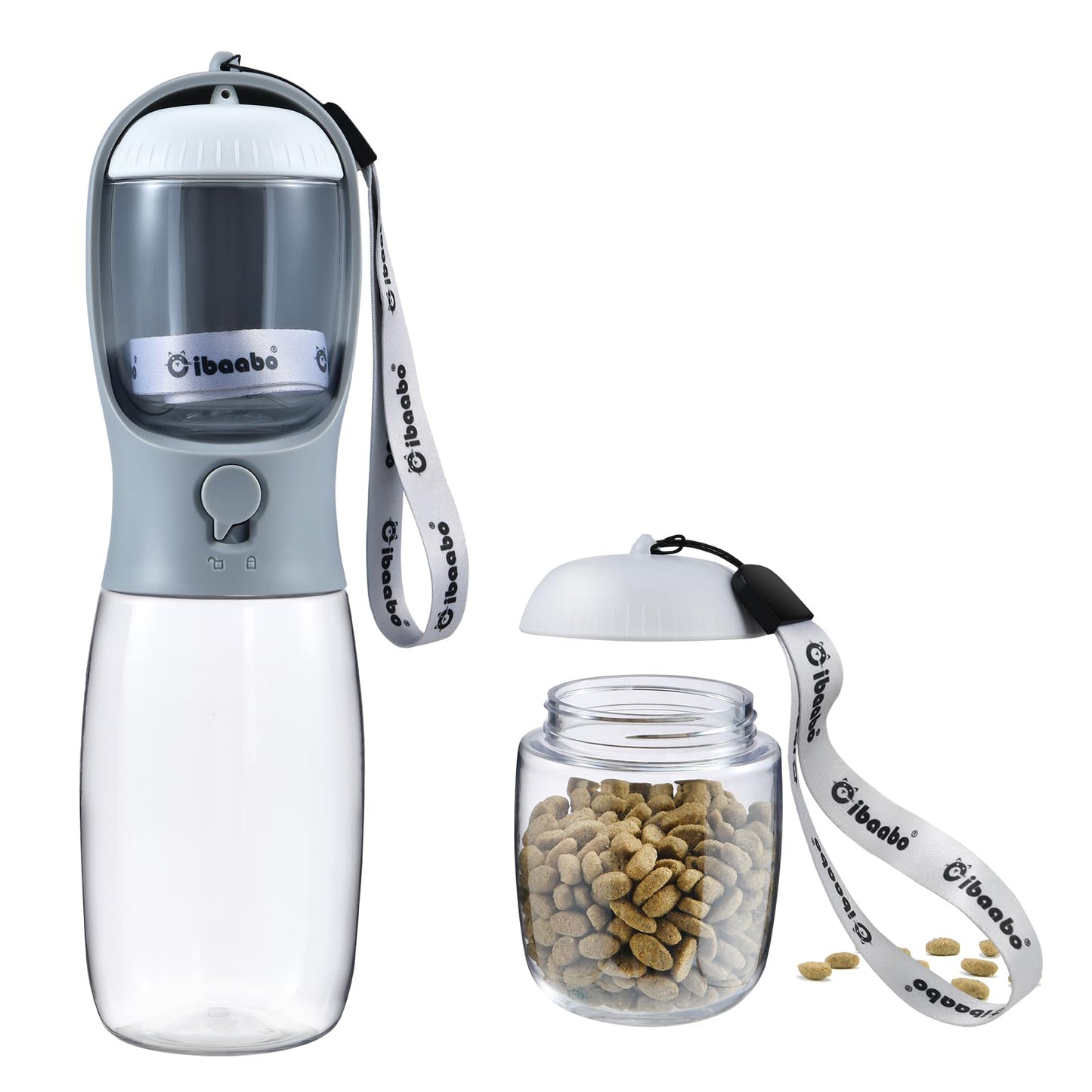 Portable Dog Water Bottle with Food Container & Filter