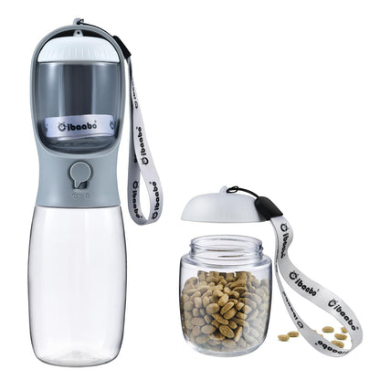 Portable Dog Water Bottle with Food Container & Filter