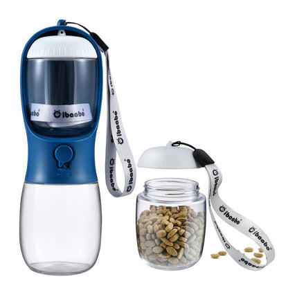 Portable Dog Water Bottle with Food Container & Filter