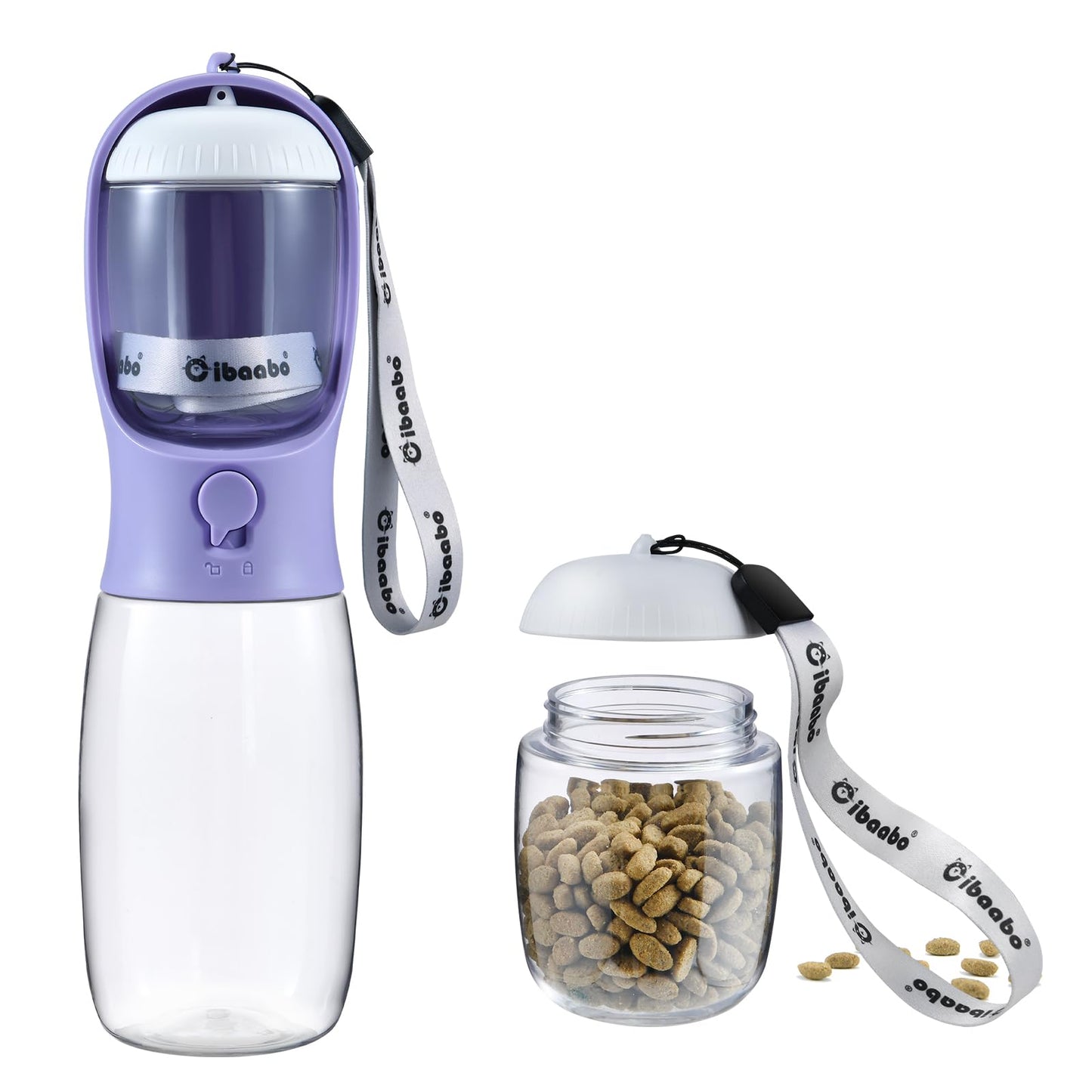 Portable Dog Water Bottle with Food Container & Filter