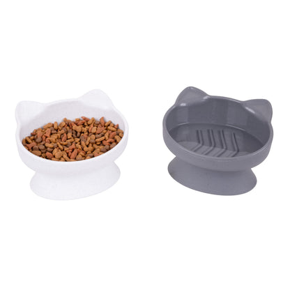 Kitty City Elevated Cat Bowls (Set of 2), Whisker-Friendly Raised Cat Food & Water Dishes, Modern Pedestal Design, Dishwasher Safe
