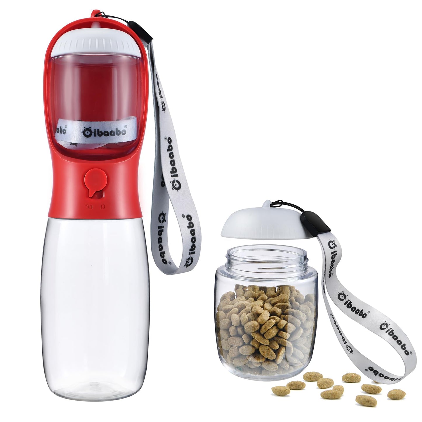 Portable Dog Water Bottle with Food Container & Filter