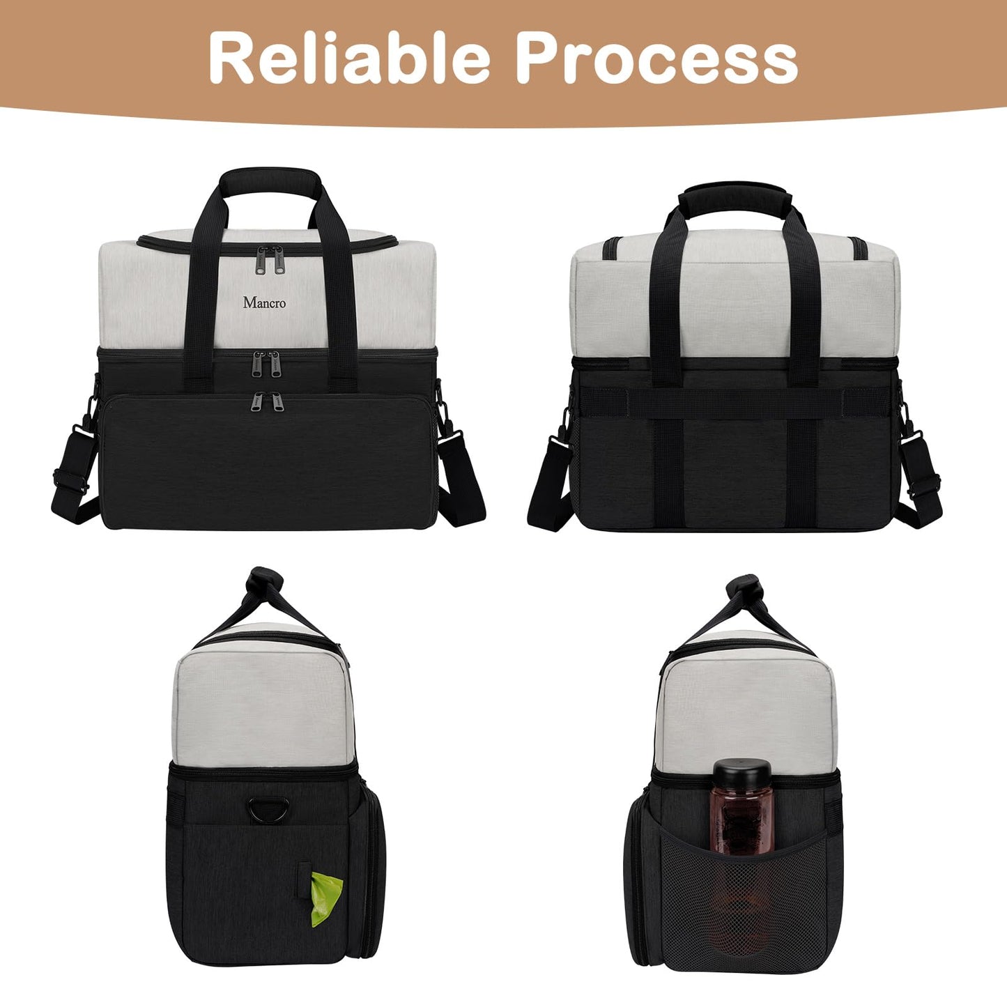 Dual Layer Dog Travel Bag for Road Trips & Camping