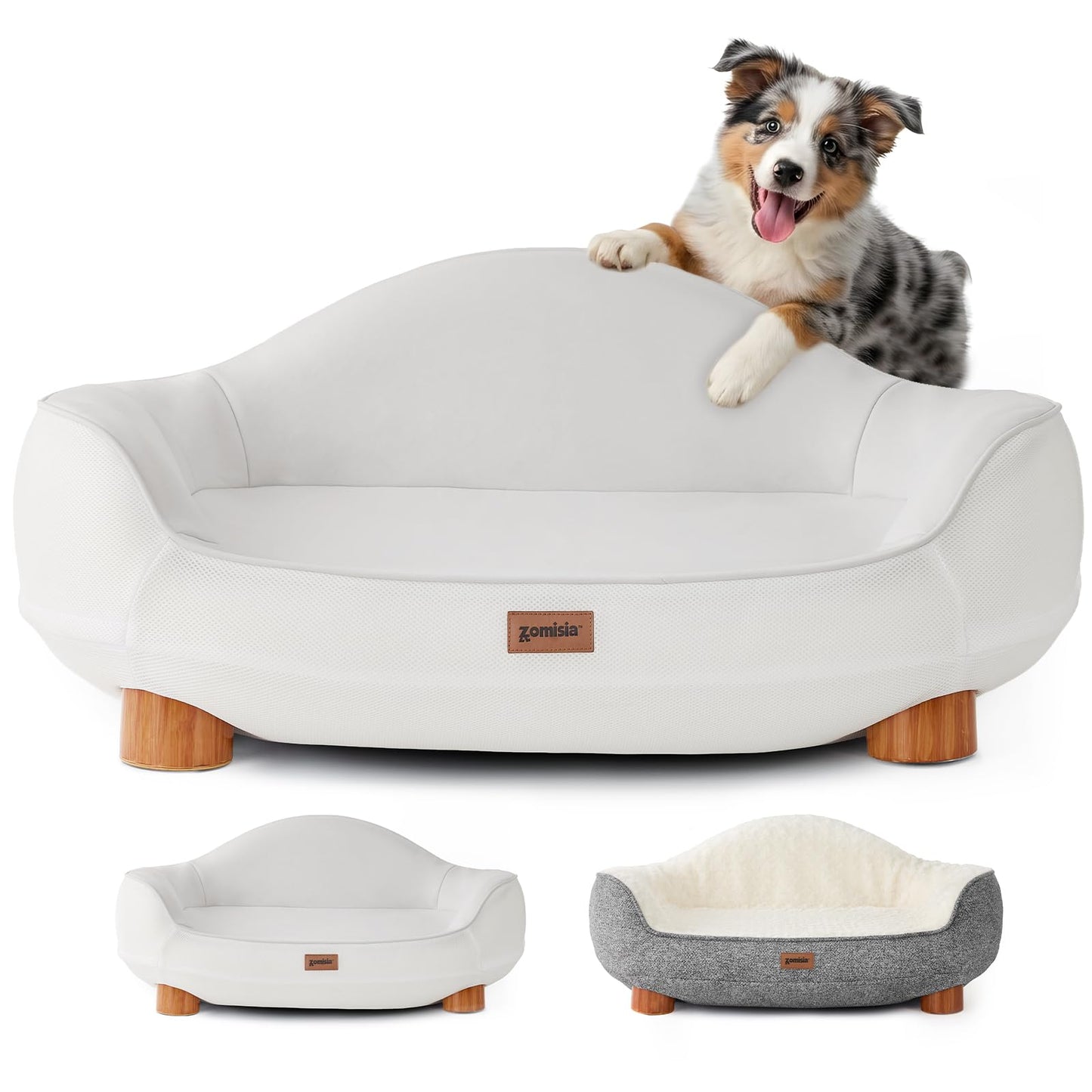 Modern Dog Sofa with Wooden Legs