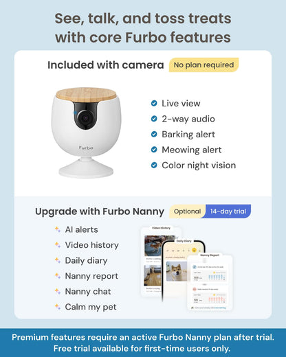 Furbo Pet Camera w/Subscription Required