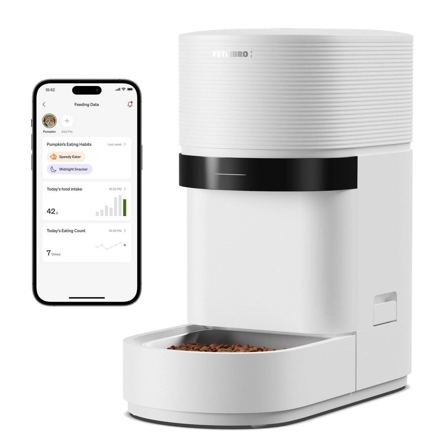 PETLIBRO Automatic Cat Feeder, 5G WiFi Automatic Dog Food Dispenser with Freshness Preservation, 5L Timed Pet Feeder with Low Food Sensor, Up to 10 Meals Per Day