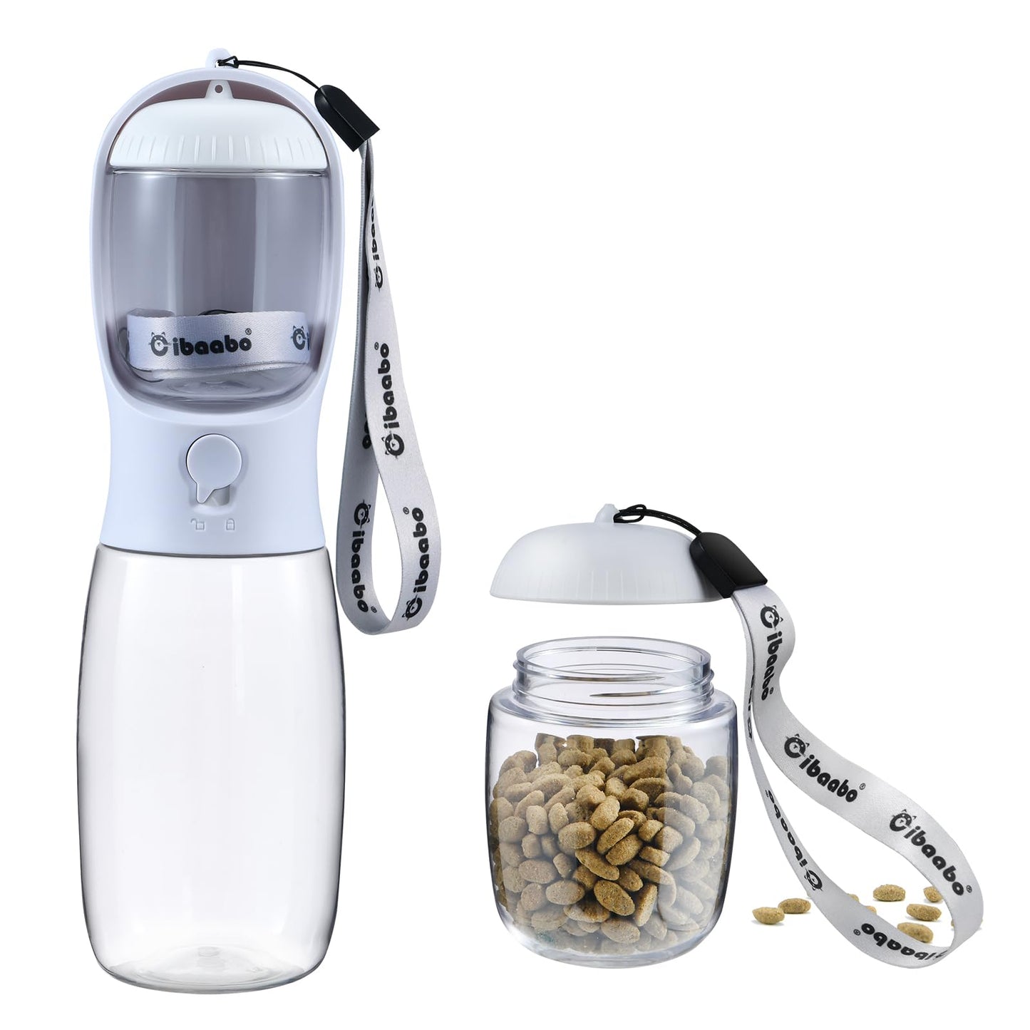 Portable Dog Water Bottle with Food Container & Filter