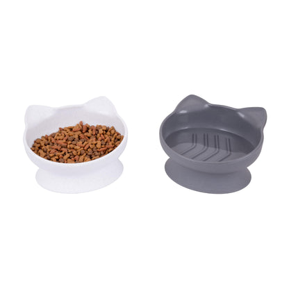 Kitty City Elevated Cat Bowls (Set of 2), Whisker-Friendly Raised Cat Food & Water Dishes, Modern Pedestal Design, Dishwasher Safe