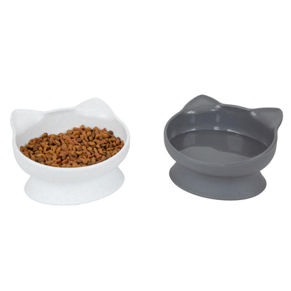 Kitty City Elevated Cat Bowls (Set of 2), Whisker-Friendly Raised Cat Food & Water Dishes, Modern Pedestal Design, Dishwasher Safe