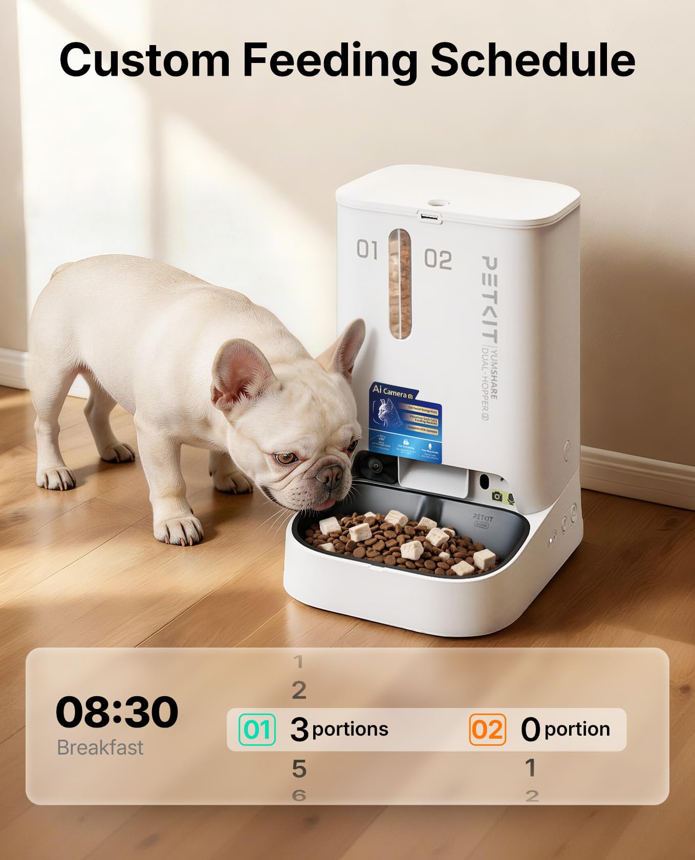 PETKIT Automatic Cat Feeder with Camera, Upgraded Multi-Cat Recognition, 2.4G&5G WiFi Pet Feeder with Freshness Preservation