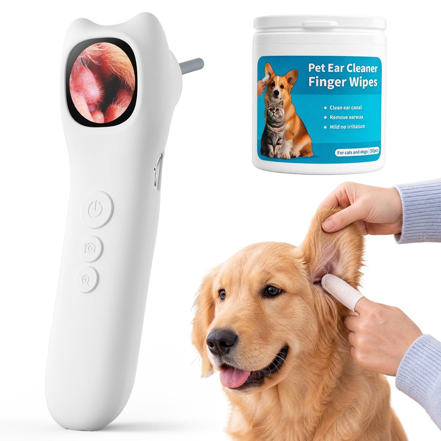 Pet Ear Cleaning Camera Kit with Screen