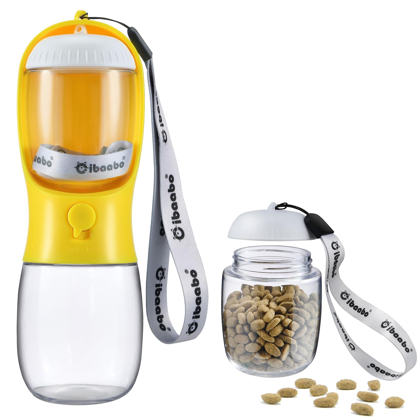 Portable Dog Water Bottle with Food Container & Filter