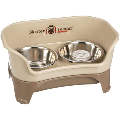 Neater Feeder - Express Model - Mess-Proof Cat & Dog Bowls – Made in USA – Elevated, No Spill, Non-Tip, Non-Slip, Raised Stainless Steel Food & Water Pet Bowls