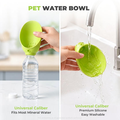 Portable Dog Water Bottle with Foldable Travel Bowl