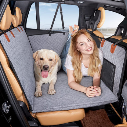 Hard Bottom Dog Car Seat Cover for Back Seat Travel