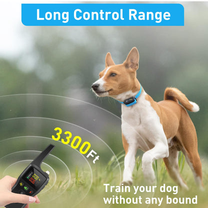 PetJoy Automatic Bark Collar for Dogs - Shock Collar with Remote and Auto Modes, Bark Training Combo - Level 1-5, 3300 Ft Range