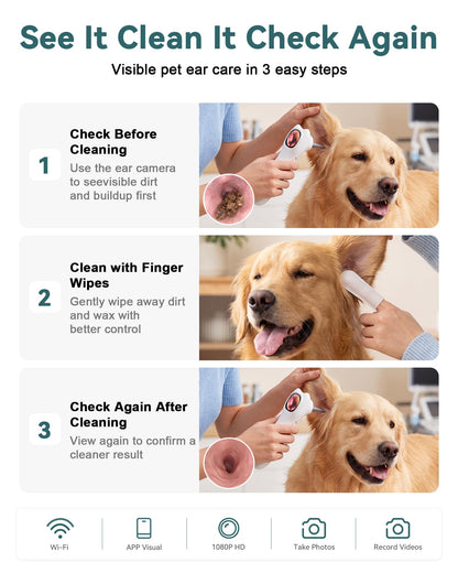 Pet Ear Cleaning Camera Kit with Screen
