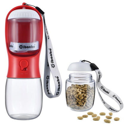 Portable Dog Water Bottle with Food Container & Filter