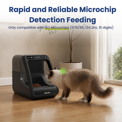PawsPik Automatic Microchip RFID Cat Feeder,16-Cup, ISO Microchip & PawsPik RFID Tag Compatible, App Control, Portion Control